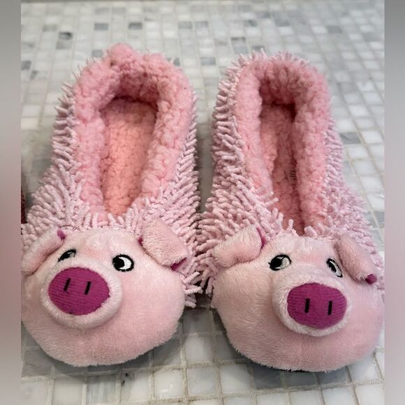Lot of Three Girls/Women’s House Shoes Slippers (Pink Sequin, Rabbit, Pig) - Picture 5 of 12